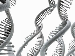 Abstract DNA Spirals. Biotech. Science. Innovation. MedTech. 3D