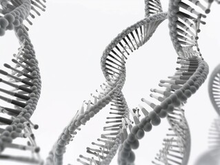 Abstract DNA Spirals. Biotech. Science. Innovation. MedTech. 3D