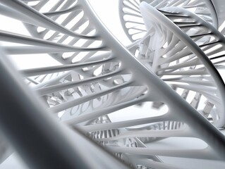 Abstract DNA Spirals. Biotech. Science. Innovation. MedTech. 3D