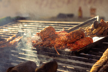 Roasted cooked seafood