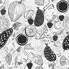 Seamless Fruit patterns in various art styles