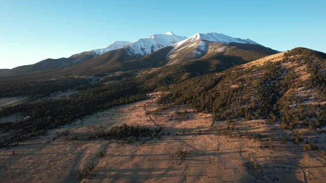 Mount Princeton 14ner in Buena Vista, Colorado in the San Juan mountains. Aerial 4K drone video in the Rocky Mountains. 