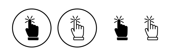 hand click icon vector. clicking finger icon. pointer icon