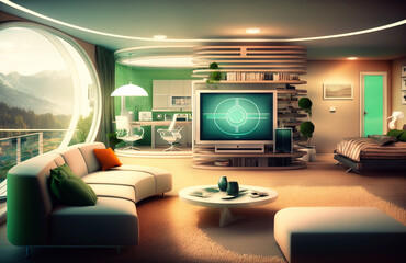 Smart Homes: Living in the Future Immersive Entertainment Experiences, Enhanced Daily Life Through the Power of Integrated Devices, Voice Commands, and Ambient Lighting. Generative AI