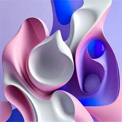 Lavender pink blue and white, art website background, organic shapes, Generative AI
