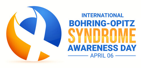 World Bohring-Opitz Syndrome Day background with blue color typography and ribbon design