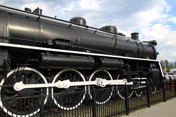 Obraz premium old locomotive, Jasper National Park, Alberta