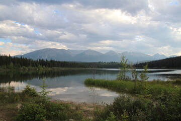 Fototapeta premium reflection of clouds in lake