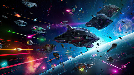 Naklejka premium Epic Space Battle