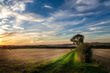 Sunset near Louth, Lincolnshire, England
