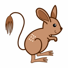 Funny jerboa. Drawing for children in doodle style. Small rodent.