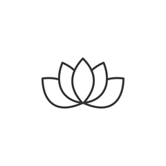 Vector lotus icon on white background