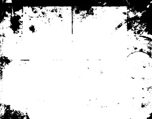 Grunge border texture background. Abstract frame overlay. PNG graphic illustration with transparent background.