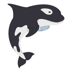 Naklejka premium Cute killer whale swimming