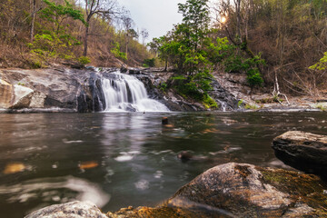 Obraz na płótnie Canvas Khlong Nam Lai Waterfall, Beautiful waterfalls in klong Lan national park of Thailand