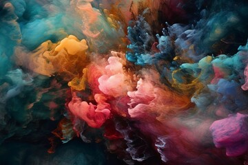 Fototapeta na wymiar Beautiful Chaotic Smoke Colors, generative ai