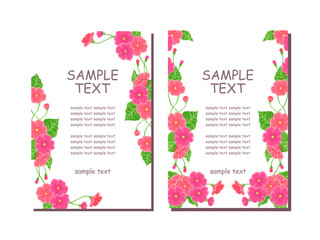 かわいい花のイラストのカード、手描きのプリムラ