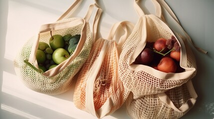 Eco-Friendly Shopping Bags reusable for Sustainable Living  - Generatvie Ai