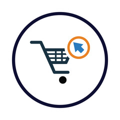 cart, basket cart, click, mouse, online shopping cart icon