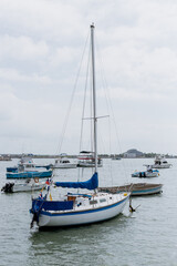 Naklejka na ściany i meble Boat in the port of Mazatlan Mexico 