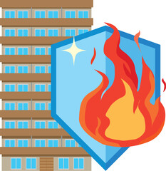マンションの火災保険のイメージイラスト