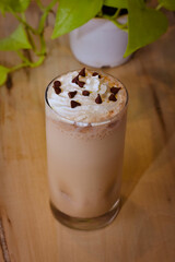 chocolate with whipped cream