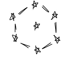 Doodle Star Hand Drawn, Star line illustration, Dooddle Art