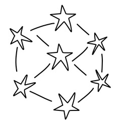 Doodle Star Hand Drawn, Star line illustration, Dooddle Art