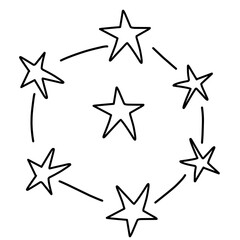 Doodle Star Hand Drawn, Star line illustration, Dooddle Art