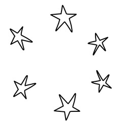 Doodle Star Hand Drawn, Star line illustration, Dooddle Art
