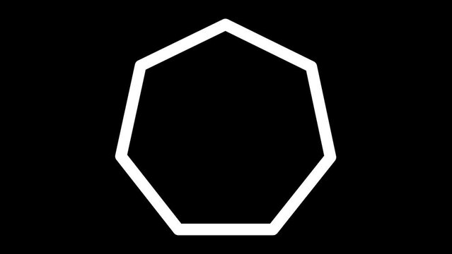 Geometric Heptagon Shape Drawing