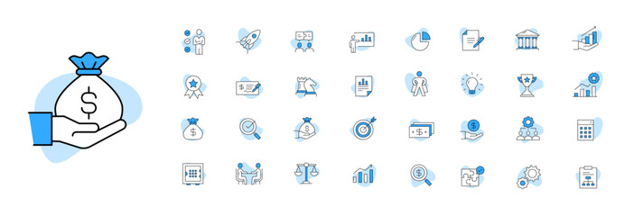 Modern Business and Finance Vector Line Icons. Editable Storke and colors.