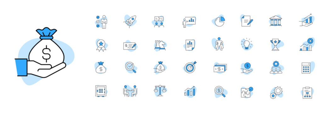 Modern Business and Finance Vector Line Icons. Editable Storke and colors.