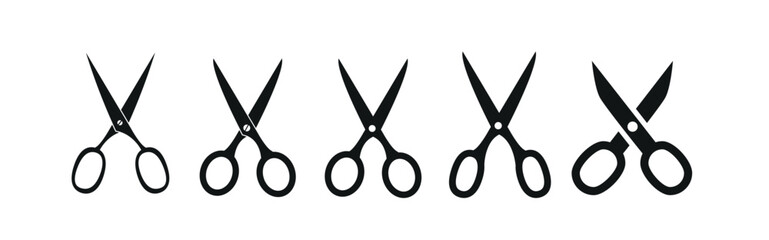 Set of Scissors icon vector. Cut. Cutting Scissors. 