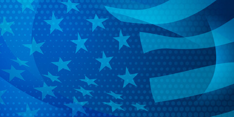 USA independence day abstract background with elements of the american flag in blue colors
