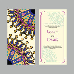 Elegant wedding invitation decorated with mandala element