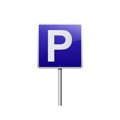 Parking sign isolated background.