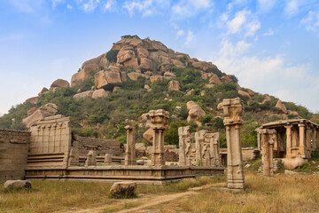 Medieval archaeologicaL ruins of Achutaraya temple at Hampi Karnataka India