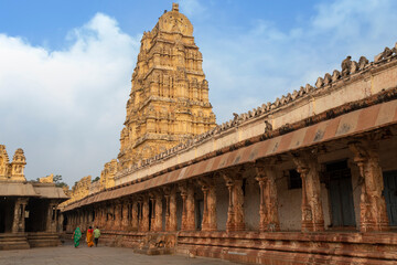 Historic Virupaksha Temple built in the 14th century at Hampi Karnataka, India