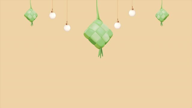Ornament Hari Raya Idul Fitri animation. perfect for business, advertising, company, people, etc