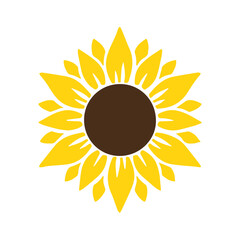 Sunflower SVG, Sunflower Png, Flower Svg, Monogram Svg, Half Sunflower Svg, Cut File Cricut, Sunflower Clipart Png, Silhouette, Svg Files for Cricut