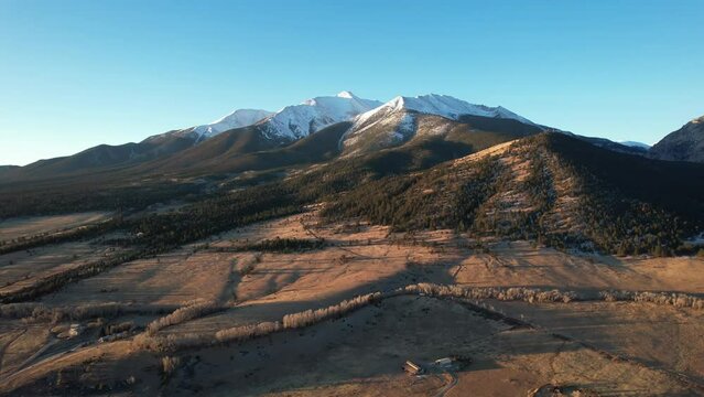 Mount Princeton 14ner in Buena Vista, Colorado in the San Juan mountains. Aerial 4K drone video in the Rocky Mountains. 