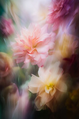 Beautiful and vibrant photo of a flower bouquet in ICM style, made with generative AI