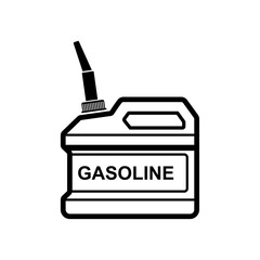 Canister of gasoline icon.Icon of jerry for diesel and petrol isolated on background.
