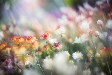 Beautiful and vibrant photo of a flower bouquet in ICM style, made with generative AI
