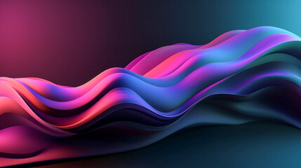 3d abstract wave gradient background, generative ai