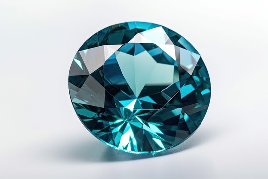 Cut or faceted Blue Zircon - modern November birthstone. Created with Generative AI technology