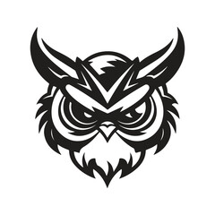 owl, vector concept digital art, hand drawn illustration
