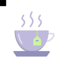 hot tea icon flat style vector