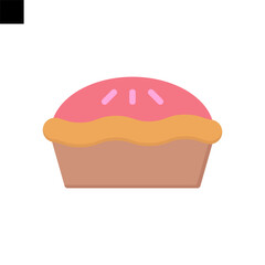 cake pie icon flat style vector